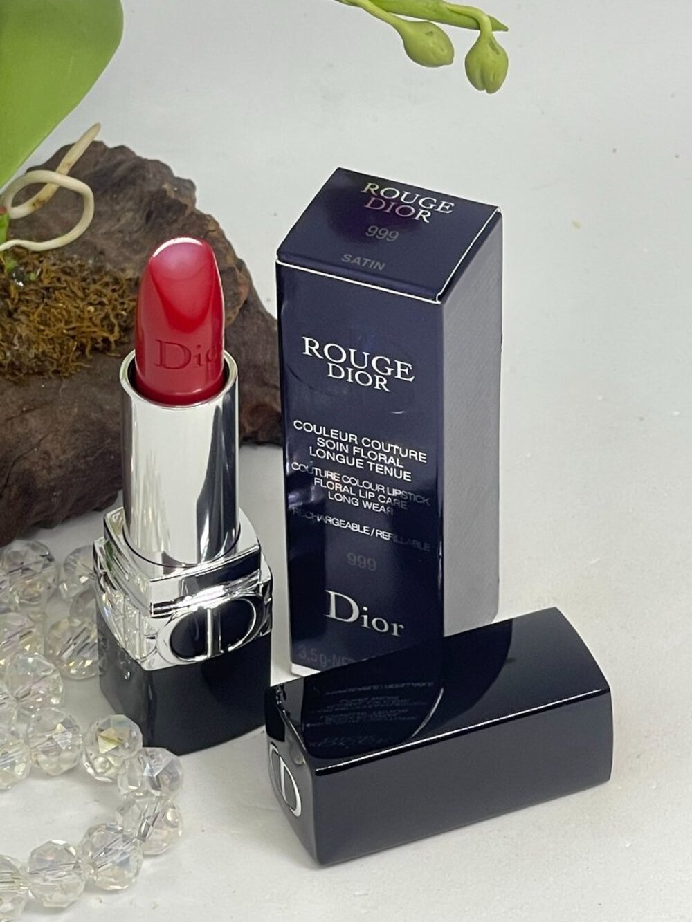 Dior Rouge Dior Couture Colour Refillable Lipstick - 999 Satin - Full Size - NIB
